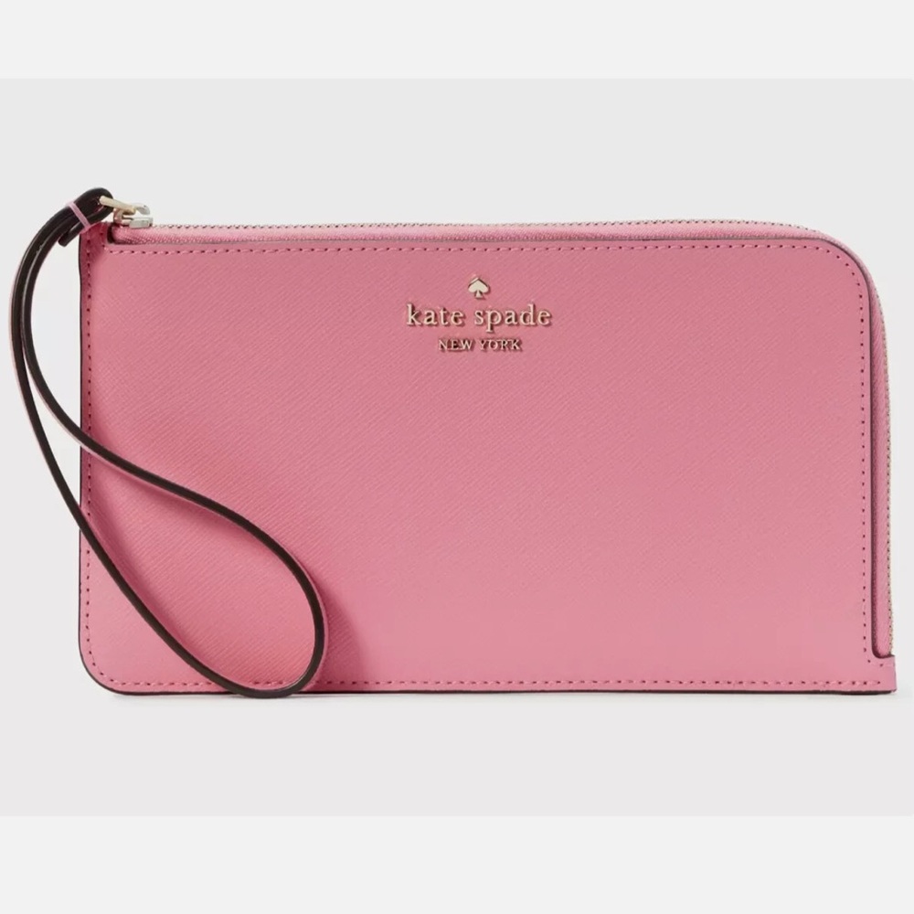 Kate Spade Lucy Wristlet Blossom Pink Leather Wallet $139